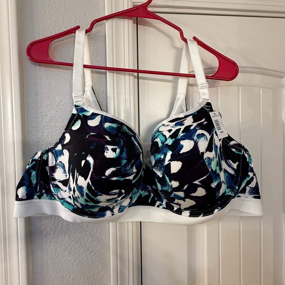 Stylish Women's Blue and White Bra
